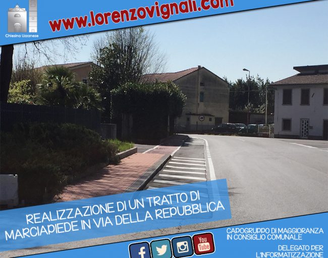 Realizzazione di un tratto di marciapiede in Via della Repubblica.
